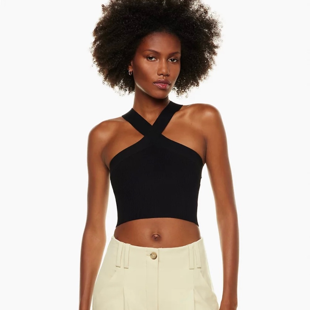 Aritzia Babaton Sculpt Knit Criss Cross Cropped Tank - Picture 1 of 8
